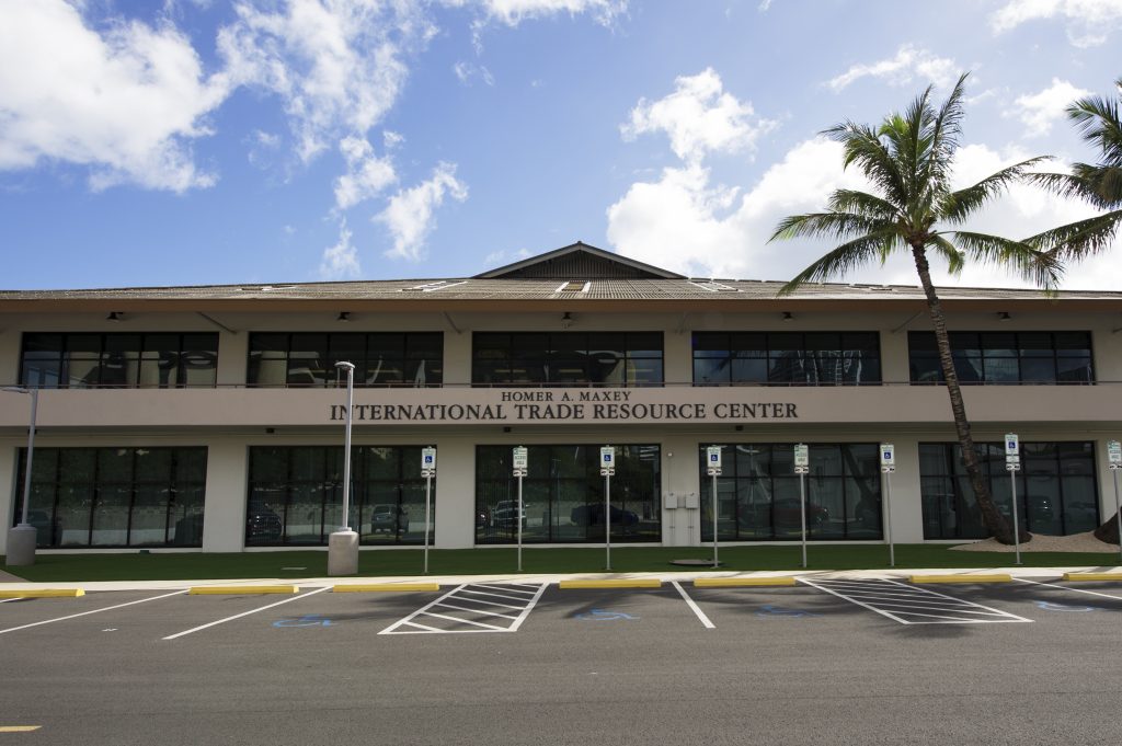 Front view of Homer A. Maxey International Trade Resource Center building